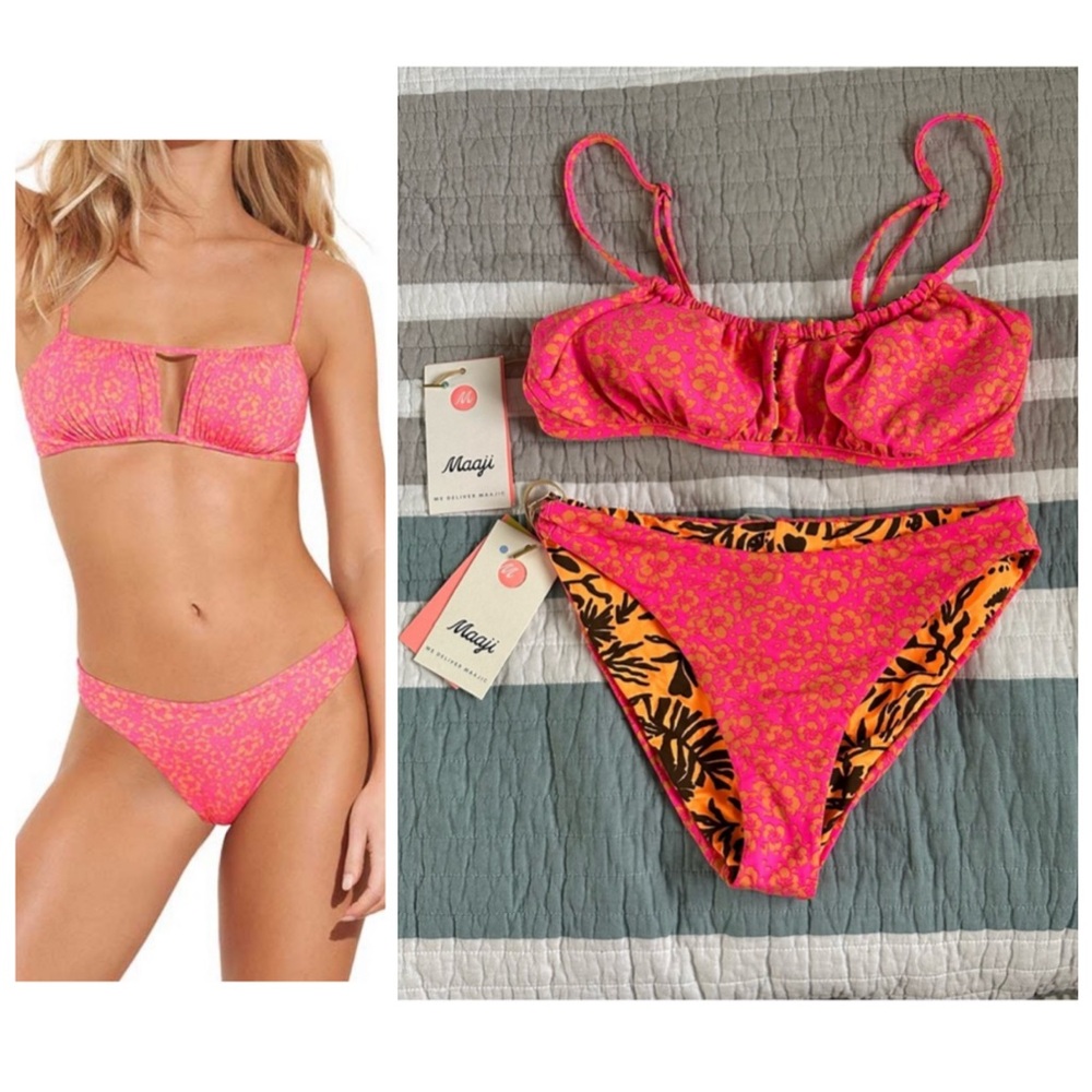 Maaji Aster Sublimity Classic High Leg Bottom S Emma Bralette Top L Bikini Set